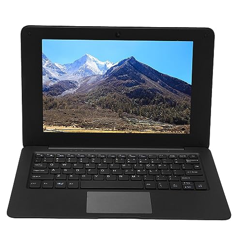 Aeun Office Laptop, 10.1 Inch LCD Display 2.4GHz CPU 64G ROM 1 HD 2 USB Dual Core Student Laptop for Family (UK Plug 3G+64G)