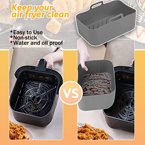 Dual Air Fryer Accessories 6 PCS, Double Basket Airfryer Accessory Compatiable for Ninja Foodi AF300UK, AF400UK, Instant Vortex, Tower T17088, Sa