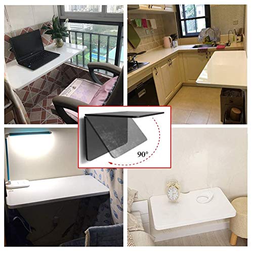 LUNEZY Compact Computer Desk, White, Kitchen Heavy Duty Fold Down Dining Table, Study Writing Table Workstation For Home Office,70cm*40cm/28 * 16