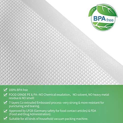 Diskary Vacuum Sealer Bags for Sous Vide Cooking, Vegetables and Meat Storage Plastic Bags, 20 x 30 cm (100 Bags)