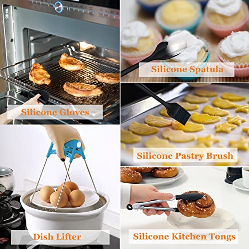 Dual Air Fryer Accessories for Ninja: Silicone Air Fryer Liners for Tower T17088 | Foodi Af400uk Af300uk 9.5L - Reusable Airfryer Basket Rack for