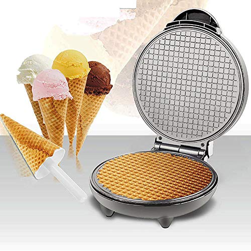 Electric Waffle Cone Maker Machine, Double Side Heating, Non-Stick Stainless Steel Mould, Biscuit Ice Cream Egg Rolls Dessert Baking Pan Kitchen