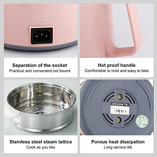 Electric Hot Pot, 1.7L Multi-Functional Electric Skillet for Stir Fry/Stew/Steam, Portable Mini Electric Cooker for Soup Porridge Dumplings Eggs