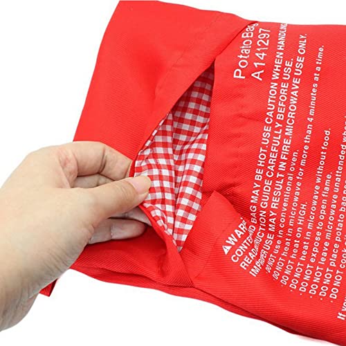 MonLiya 2 Pcs Microwave Potato Cooker Bag Tortillas Cooker Bag Washable and Reusable Bag Perfect Potatoes Just in 4 Minutes