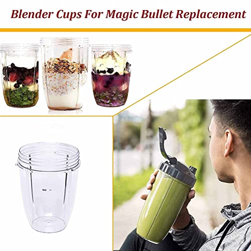 DDSHUN 18oz Juicer Cups Large Cups Clear Blender Cups Compatible for Nutribullet Replacement Parts 600W/900w Blender Juicer Accessories for Nutri
