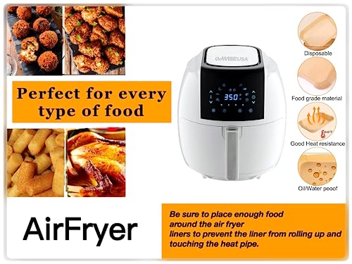 Ambrosia Designs 100pcs Air Fryer Liners Disposable for Ninja Dual Air Fryer, Air Fryer Accessories, Oil-Proof, Water-Proof, Food Grade Parchment