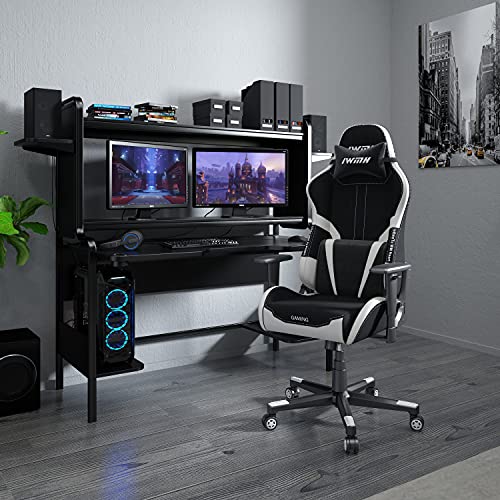 Intimate WM Heart Fabric Gaming Chair, Office Chair, Ergonomic Racing Gamer Chair, Reclining High Back Adjustable Computer Chair, Swivel Chair wi