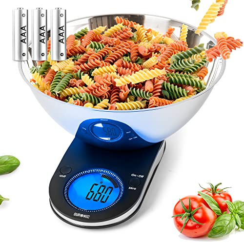 Duronic Kitchen Scale KS5000 Extra-large 3L bowl and electronic backlit LCD display / 5kg Capacity / 1g measurement ideal for precise wet and dry