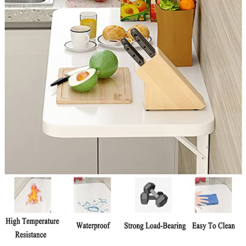 Wall Mounted Folding Table Folding Desk Home Folding Table Space Saving Wall Mounted Desk for Study, Home, Office, White (Color : White, Size : 1