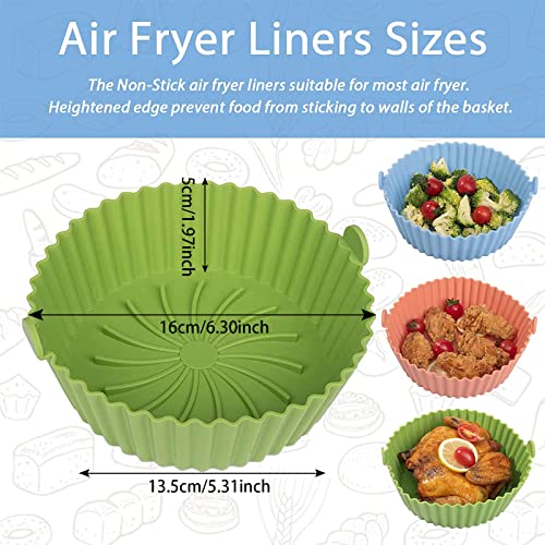 Air Fryer Silicone Pot, 2 PCS Reusable Air Fryer Silicone Basket, 6.3inch Air Fryer Accessories for Oven, Microwave Cake Baking Pans, Home Kitche