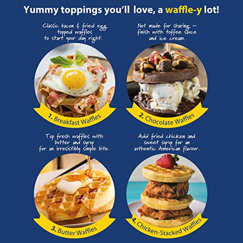 Giles & Posner® EK4214G Mini Waffle Maker, Non-Stick Electric Waffle Machine, 550 W, Compact Snack Maker, Fun Cooking with Power/Ready Indicator