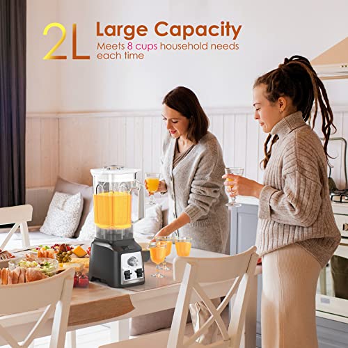 Enfmay Blender Smoothie Maker, 2000W Powerful Blender for Kitchen with 2L BPA-Free Tritan Container, 8 Sharp Blades with 30000 RPM High-Speed Jug