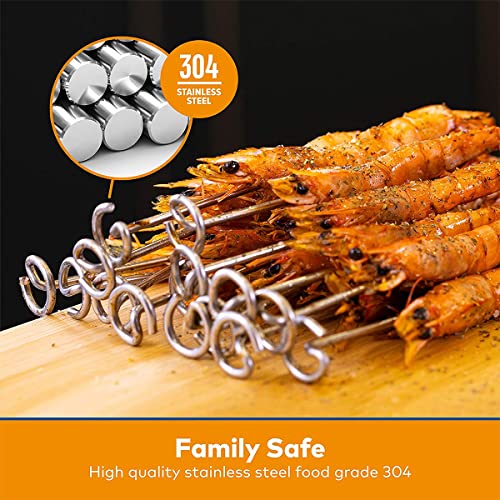 Air Fryer Skewer Stand, Stainless Steel Kebab Skewers Rack, Air Fryer Accessories for Ninja Foodi Dual Air Fryer Kitchen Cooking BBQ(6QT)