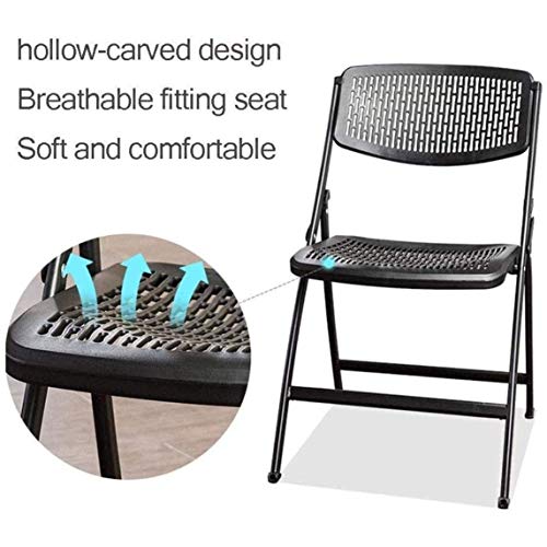 LXXSH Folding Chair Meeting Chair Office Chair Meeting Room Chair Training Chair Home Backrest Chair Computer Chair Meeting Chair (Color : Black)