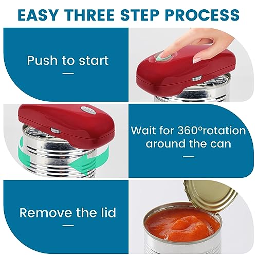 Electric Can Opener, One Touch Button Can Opener for Almost Size Cans, Automatic Cutting Design Smooth Edge, Friendly for Left Hands and Arthriti