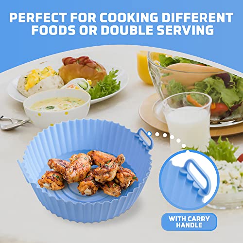 Silicone Air Fryer Liners, 3 Pack Reusable Air Fryer Liner, 8.1inch Air Fryer Accessories, Kitchen Accessories Replacement for Disposable Parchme
