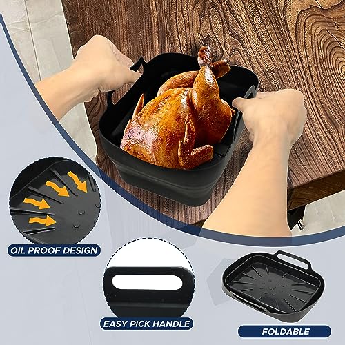 EcoNour Premium Silicone Air Fry Liners for Ninja AF400UK 9.5L & Tower T17088-21 x 16 x 4.5 cm Ninja Air Fryer Liners - Made Specifically for the