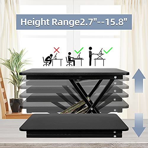 STANDNEE Standing Desk Converter, Height Adjustable Stand up Desk Riser, Fully Assembled Monitor Laptop Riser Workstation, Sit to Stand Desk for