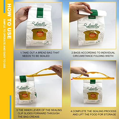 DOERDO 6PCS Bag Sealer Sticks Bag Clips Portable Sealing Clips with Handle Food Storage Sealer Sticks for Home Kitchen Using(2 Color, 2 Size)