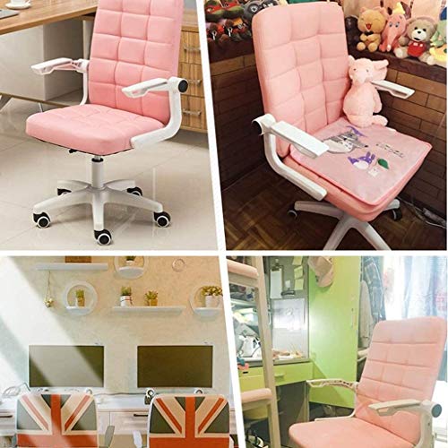 SCDBGY ygqbgy Pink Pulley Office Chair,with Wheels Armrests Modern PU Leather Office Chair Midback Home Computer
