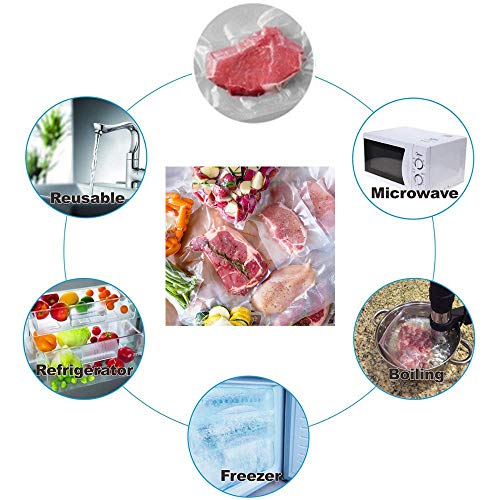 Diskary Vacuum Sealer Bags for Sous Vide Cooking, Vegetables and Meat Storage Plastic Bags, 20 x 30 cm (100 Bags)