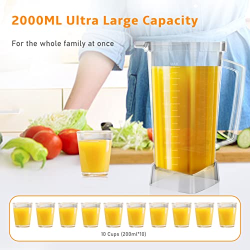 Blender Smoothie Maker - 1500W Blender Mixer with 10 Speed Control, 2L BPA-Free Professional Food Blender, 6 Stainless Steel Blade Jug Blenders w