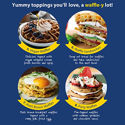 Giles & Posner® EK4214G Mini Waffle Maker, Non-Stick Electric Waffle Machine, 550 W, Compact Snack Maker, Fun Cooking with Power/Ready Indicator