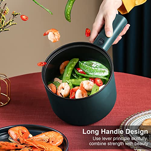 Electric Hot Pot, 1,8L Mini Non-Stick Electric Pan, Portable Mini Electric Skillet with Lid, Spatula and Multi Cooker, Multifunction Cooking Pot