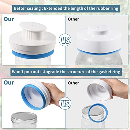 Jar Sealer Kits for FoodSaver Vacuum Sealer - Upgrade Canning Sealer Set with Hoses for Mason Jars with Regular and Wide Mouth, Additional Connec