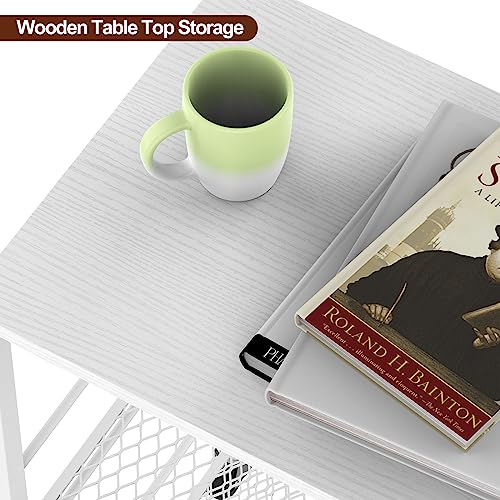 Printer Stand Cart White Rolling Printer Stand with Storage 3 Tier Printer Table with Shelves Storage Mobile Printer Shelf Rack Small Printer Tab