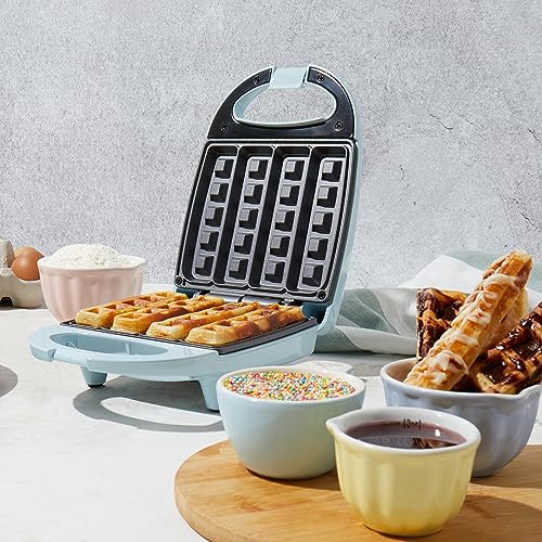 Giles & Posner EK5419NGSBL Stick Waffle Maker – Mini Belgian Waffle Maker with Non-Stick Plates for Easy Cleaning, Non-Slip Feet, 3 Min Preheat T
