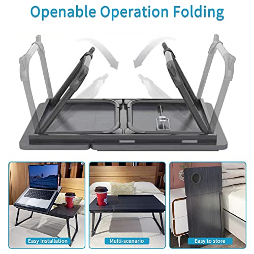 Laptop Desk for Bed or Couch, Woking in Bed Desk, Home Office Desks, Breakfast Tray Desk, Desk with Cup Holder, Watch Movies in Bed, Fordable Leg
