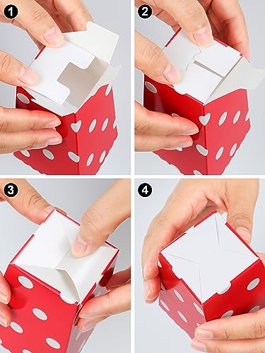 Furuising 40Pcs Mini Popcorn Boxes, Red Popcorn Bags for Party, Reusable Small Popcorn Box, Paper Candy Containers Bucket for Movie Night Birthda