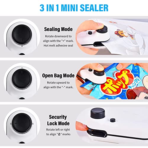 Hoxfly Mini Bag Sealer, 2 in 1 Heat Sealer and Cutter, Mini Heat Bag Sealing Machine, Handheld Heat Vacuum Sealer, Fresh Bag Resealer, USB Rechar