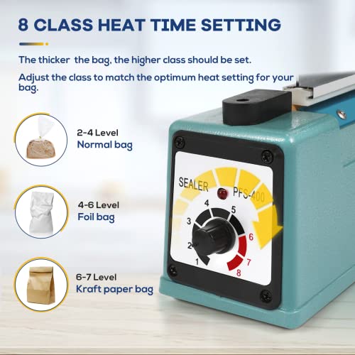 Hanchen Heat Sealer Machine 500mm/19.6inch Plastic Bag Sealer Heat Hand-Pressure Bag Sealing Machine 800W 40times/min with CE 220V WNQ-177-1