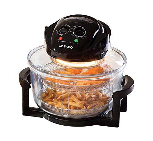 Daewoo Manual Air Fryer, Healthy Halogen For Baking, Roasting And Grilling, Cook Flavourful Food Without The Oil, 60 Minute Timer, All Round View
