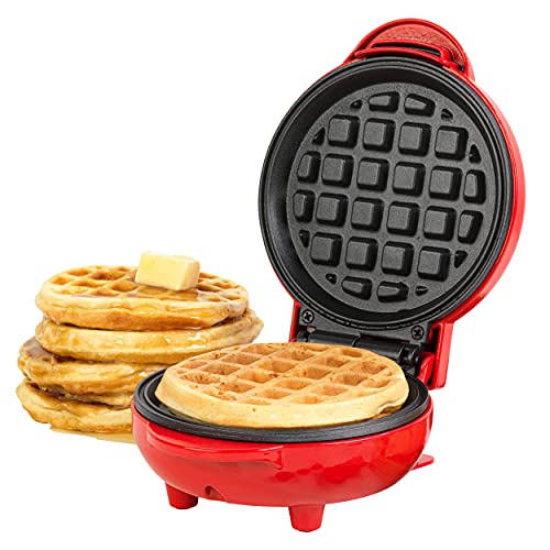 Giles & Posner® EK4214G Mini Waffle Maker, Non-Stick Electric Waffle Machine, 550 W, Compact Snack Maker, Fun Cooking with Power/Ready Indicator