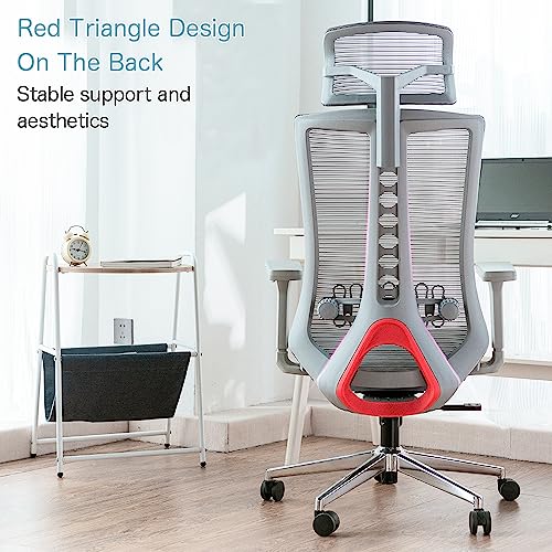 iOCHOW Ergonomic Computer Office Chair: High Back Desk Chair with Adjustable Lumbar Support, Headrest & 3D Armrests - 125° Rocking Mesh Breathabl