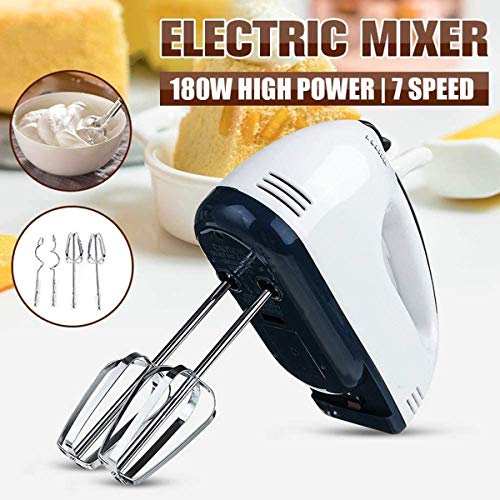 Electric Hand Mixer, Electric 7-Speed Mixer, Whisk Kitchen Food Baking, Light Hand Mixer for Kitchen Baking Cake Mini Egg Cream Food by RLBBTY
