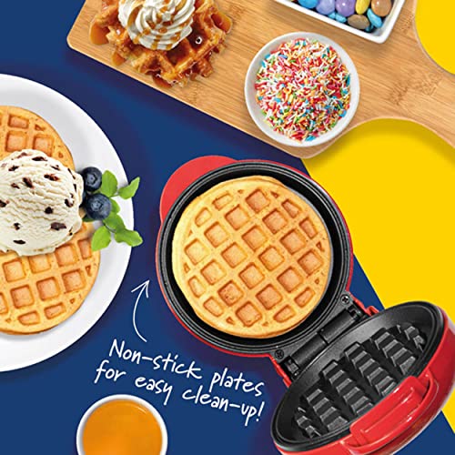 Giles & Posner® EK4214G Mini Waffle Maker, Non-Stick Electric Waffle Machine, 550 W, Compact Snack Maker, Fun Cooking with Power/Ready Indicator