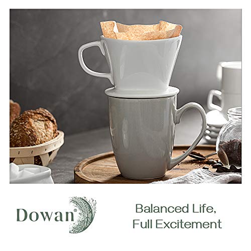 DOWAN Pour Over Coffee Dripper, Non Electric Pour Over Coffee Maker, Porcelain Slow Brewing Accessories for Home, Café, Restaurants, Easy Manual