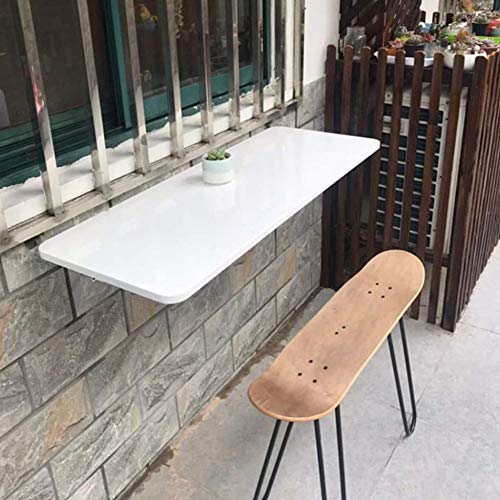 LUNEZY Compact Computer Desk, White, Kitchen Heavy Duty Fold Down Dining Table, Study Writing Table Workstation For Home Office,70cm*40cm/28 * 16