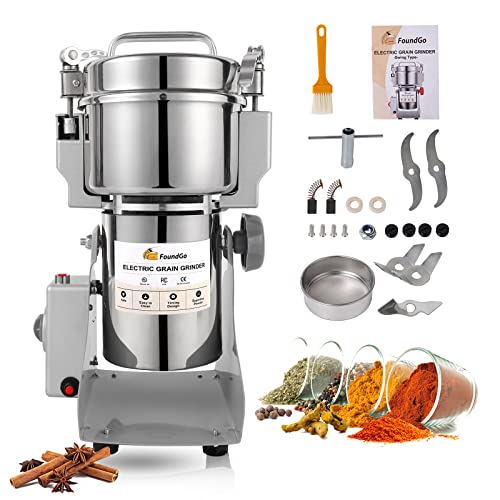 FoundGo 1000G Electric Grain Grinder, Herb Grinder, 25000RPM High Speed Superfine Spice Mill for Rice, Herb, Corn, Nut, Sesame, Pepper, Soybean,