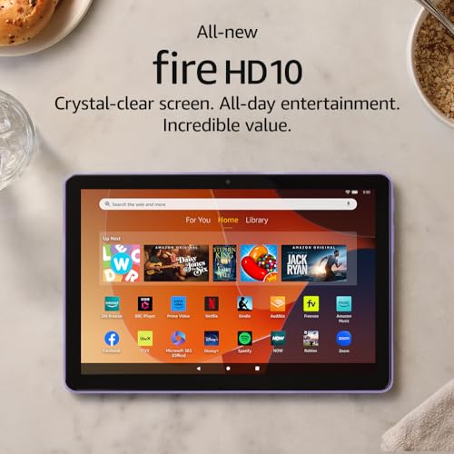 All-new Amazon Fire HD 10 tablet, built for relaxation, 10.1" vibrant Full HD screen, octa-core processor, 3 GB RAM, up to 13-h battery life, lat