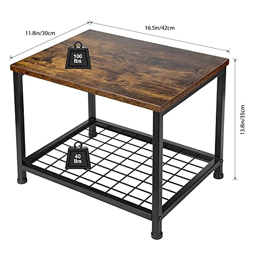 Pinter Rolling Cart 2 Tier Mobile Printer Stand Under Desk Storage Cart Industrial Printer Table with Wheels for Fax Machine, Copier, Scanner in