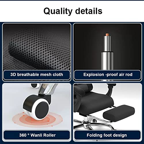 JHKZUDG High Back Chair 3D Mesh Cloth Computer Chair,Executive Reclining Office Chair, Managerial Executive Swivel Chair with Lumbar Support,Comp