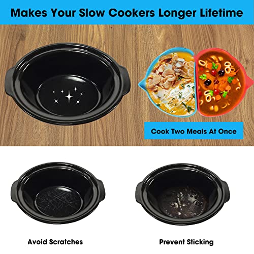 Slow Cooker Liner Silicone, 2pcs Food-Grade Silicone Slow Cooker Divider Liners Reusable Slow Cooker Accessories Fit 6-8 Quarts Crockpot, Leakpro