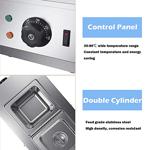 Fayelong Chocolate Tempering Machine Melting Pot Electric Auto Chocolate Heater Liquid Warmer Stainless Steel 6L Capacity 2 Tanks Commercial Home