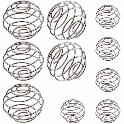 Yeesabella 10 Pcs Stainless Steel Bottle Mixer Ball Wire Blender Whisk Protein Shaker Ball, Wire Whisk Ball for Pure Source Nutrition（5 Pcs 10g 5
