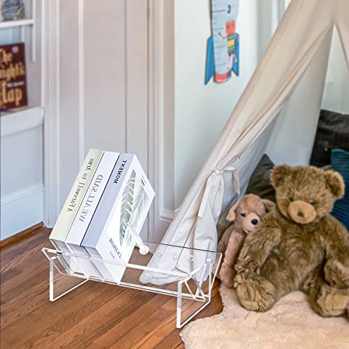 Sumerflos Acrylic Desktop Bookcase, Book Storage Organizer Bookshelves, Clear Mordern Tabletop Storage Rack for Office Home Shelf Display for Cd/